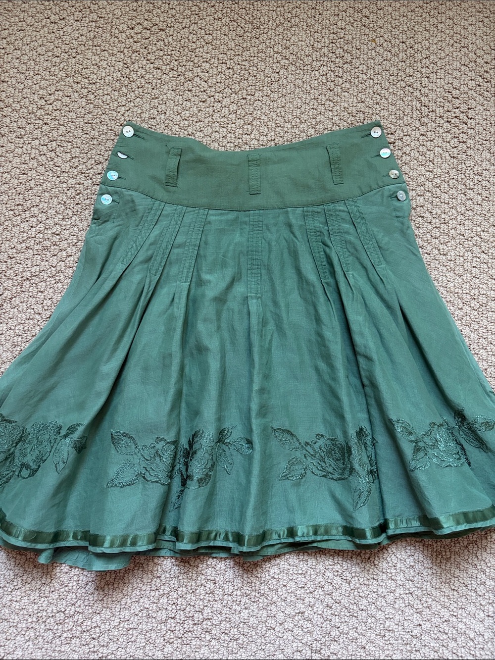 Oilily Forest Green Embroidered Circle Skirt